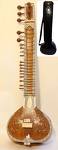 The Sitar is an plucked string instrument from India known for its unique and exotic sound. - In one or more of the more common tunings (used by Ravi Shankar, among others, called "Kharaj Pancham" sitar) the playable strings are strung in this fashion: Chikari strings: Sa (high), Sa (middle), and Pa. Kharaj (bass) strings: Sa (low) and Pa (low). Jod and baaj strings, Sa and Ma. -- Used throughout the Indian subcontinent, particularly in Northern India, Bangladesh and Pakistan, the sitar became known in the western world through the work of Pandit Ravi Shankar beginning in the late 1950s, particularly after Beatle George Harrison took lessons from Shankar and played sitar in songs including "Norwegian Wood (This Bird Has Flown)". The Rolling Stones used sitar in "Paint It, Black" and it was also used by others such as thrash metal band Metallica on the introduction of "Wherever I May Roam".  The sitar is indigenous to the Indian subcontinent and was actually popularized by Ravi Shankar in the 1960s. It is a fretted string instrument with a gourd-like body and a long neck. It has from 3 to 7 gut strings, tuned in fourths or fifths or both. There is also a lower course of 12 wire strings that vibrate sympathetically with the first set. 