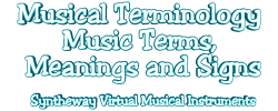 Musical Terminology. Glossary Of Music Terms, Meanings and Signs - Syntheway Virtual Musical Instruments